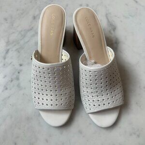 Cole Haan Womens size 7 White Weave Mule